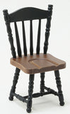 Side Chair, Black with Walnut Seat