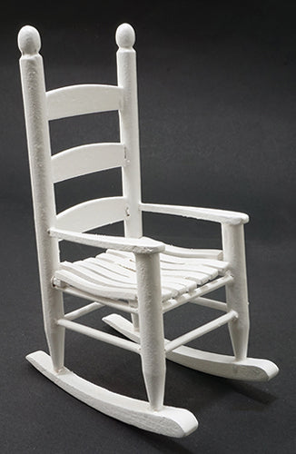 Rocker, Ladder Back, White – Dollhouse Junction