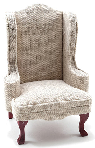 Wing Chair, Beige Linen