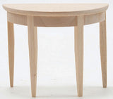 Demi Lune Side Table, Unfinished