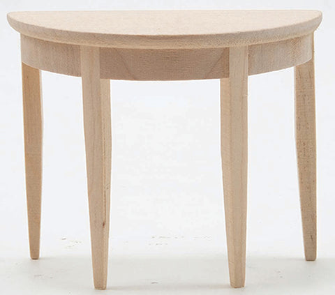 Demi Lune Side Table, Unfinished