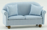 Sofa and Chair, Blue and White Stripe