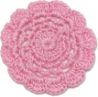 Hand Crocheted 1" Pink Fancy Doily