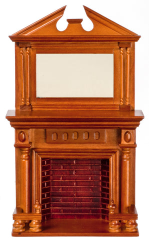 Walnut Fireplace with Federal Style Mirror