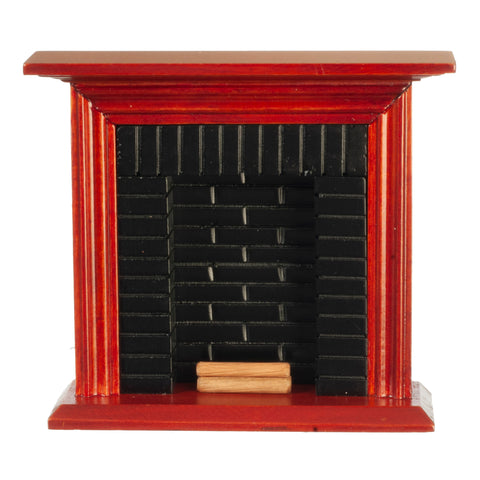 Fireplace, Mahogany with Brick