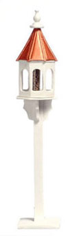 Bird Feeder with Copper Top, White  LIMITED STOCK