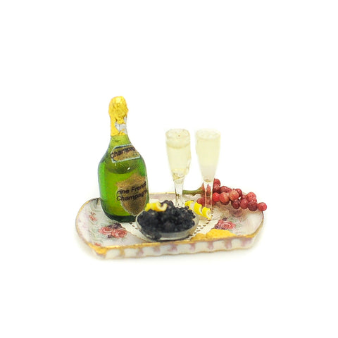 Tray with Champagne and Caviar