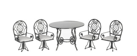 Patio Table and Chair Set with Swivel Chairs