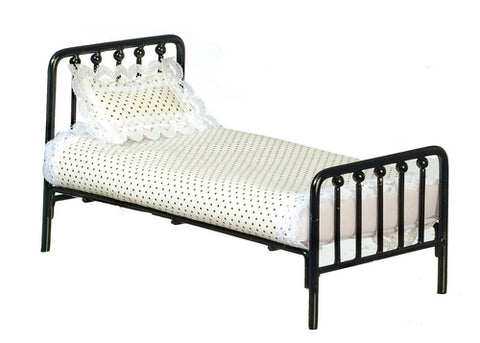Black Iron Metal Bed, Twin Size