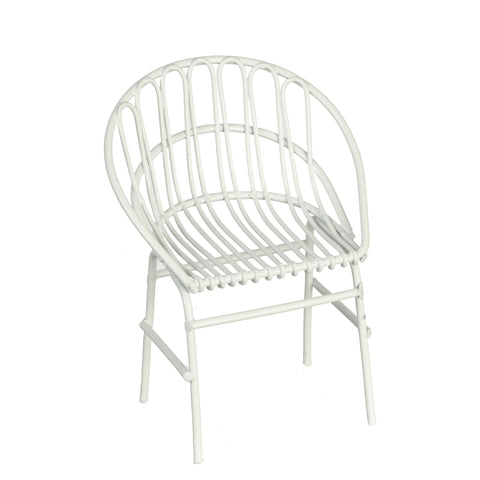 Wire Chair, White Metal