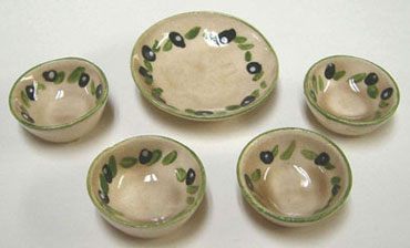 Olive Theme Five Piece Bowl Set