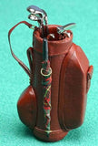 Golf Bag, Brown Leather, with Clubs, LAST ONE
