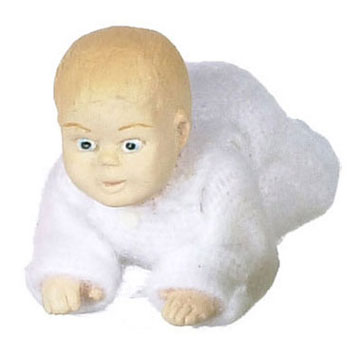Crawling Baby, White Pajamas