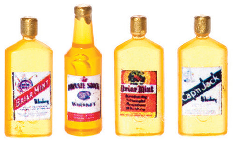 Vintage Whiskey Bottles, Set of Four