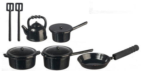 Cookware, Black Metal Six Piece Set