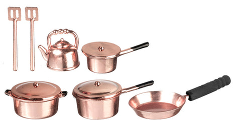 Cookware Set, Copper, 10 Piece, Metal