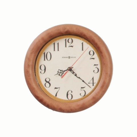 Wall Clock with Dark Wooden Frame