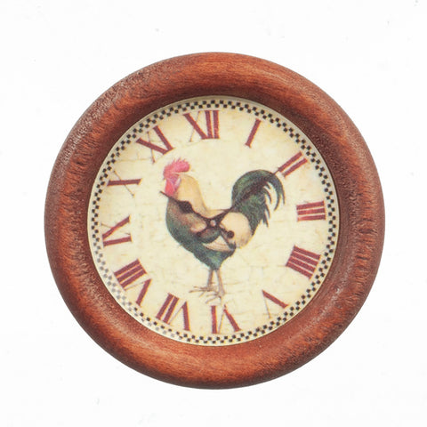 Wall Clock, Round, with Rooster