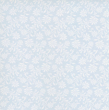 Blue Ferns, Prepasted Wallpaper