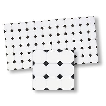 Mosaic Tile, Black and White Rhombus