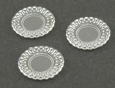 Lace Edged Plate Set, Clear