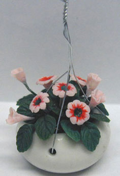 Hanging Pot with Pink Flowers