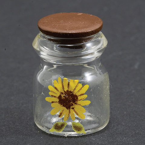 Jar with Sunflower Decal