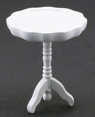 Pie Crust Side Table, White