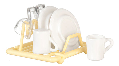 Dish Drying Rack with Dishes