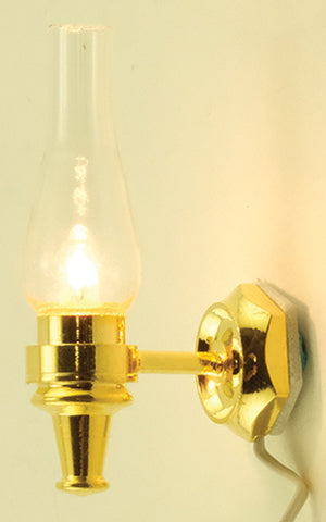 Hurricane Sconce with Brass Hex Base