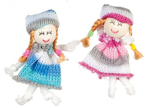 Blue and Rose Doll Pair