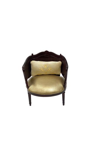 Gold & Mahogany Arm Chair