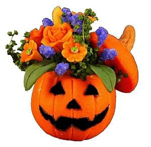 Halloween Pumpkin with Floral Arrangement