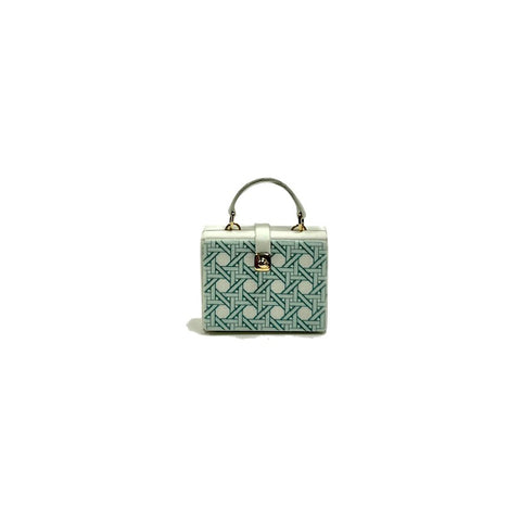 White and Teal Purse, Designer