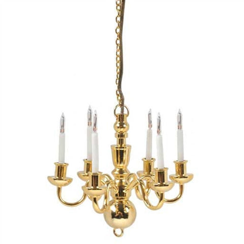 Six Arm Colonial Chandelier with Bi-Pin Bulbs