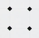 Tile, White with Black Diamonds