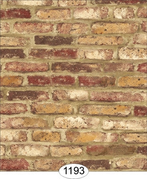 Wallpaper, Tumbled Brick, Brown