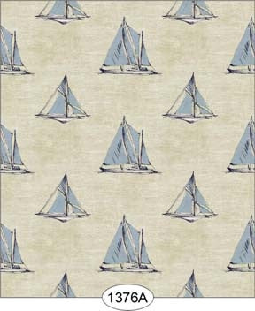 Sailboat Print, Blue
