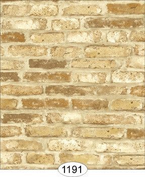 Wallpaper, Tumbled Brick, Gold