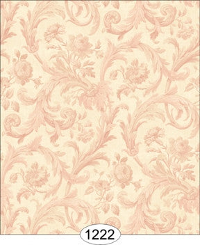Cottage Acanthus Damask - Pink on Ivory