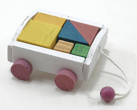 Wagon with Blocks, White