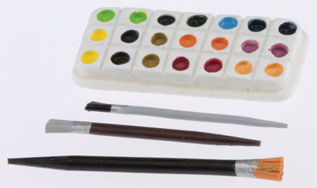 Paint Palette with paint brushes