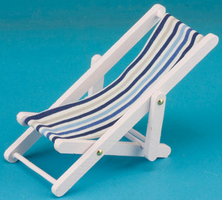 Beach Chair, White with Stripes