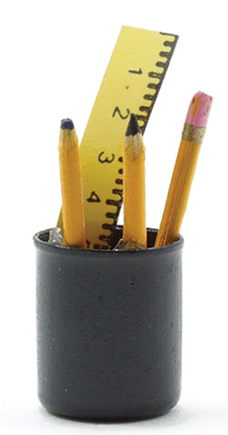 Pencil Holder with Pencils and Ruler