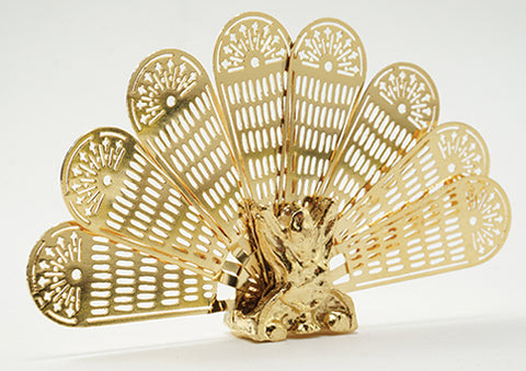 Fireplace Fan, Peacock Style, Brass