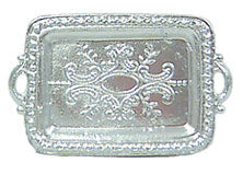 Serving Tray, Small, Silver with Handles