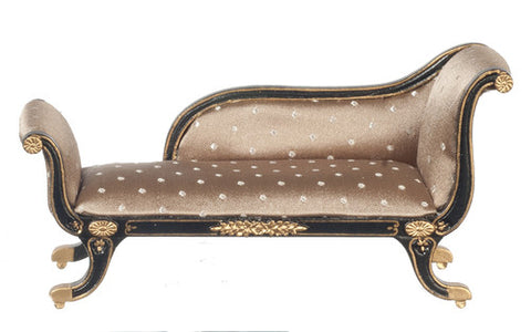 Regency Chaise Lounge, Black and Silk