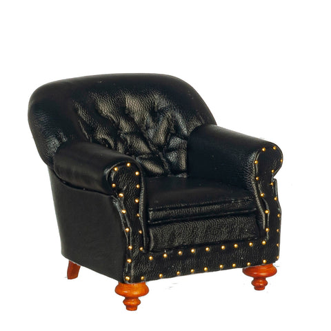 Black Leather Club Chair, LAST ONE