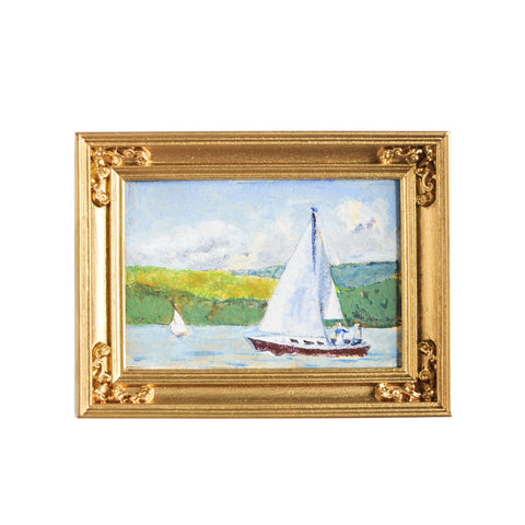 Original Water Color, Sailboat Scene