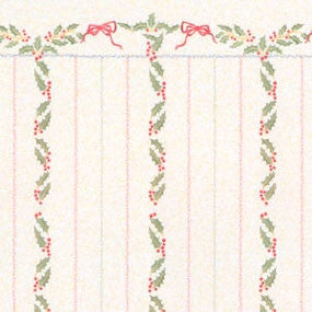 Christmas Holly Stripe Wallpaper